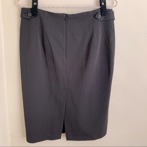 United Colors of Benetton Classic Pin Stripe Skirt Black Sz 10 - Picture 6 of 14